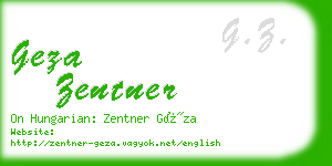 geza zentner business card